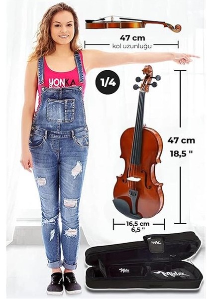 CVL-741-PAK Çocuk Kemanı 6-8 Yaş 1/4 (Yastık Tuner Susturucu Çanta Yay Yedek Tel Reçine) indirimleri