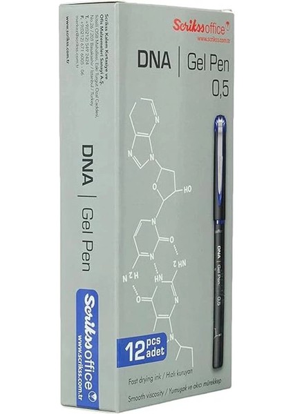 Dna Jel Tükenmez Kalem 12'li Ambalaj Mavi 0.5 mm