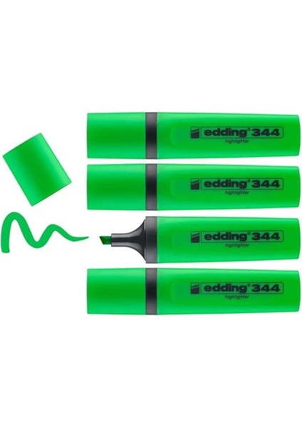 344 Fosforlu Kalem, Yeşil, 4'lü Set, 2-5 mm Kesik Uç