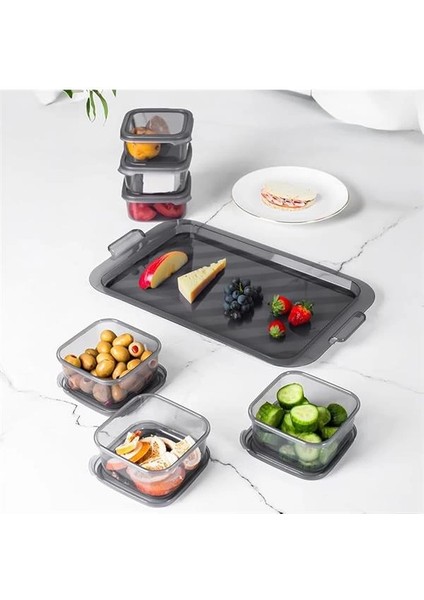2043 Tepsili Kahvaltılık Kapaklı Kahvaltılık 6 Bölmeli Sızdırmaz Kapaklı Bölmeli Füme fırsatları