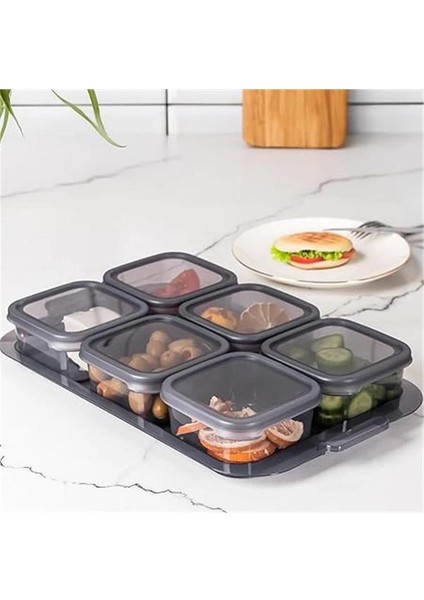 2043 Tepsili Kahvaltılık Kapaklı Kahvaltılık 6 Bölmeli Sızdırmaz Kapaklı Bölmeli Füme indirimleri