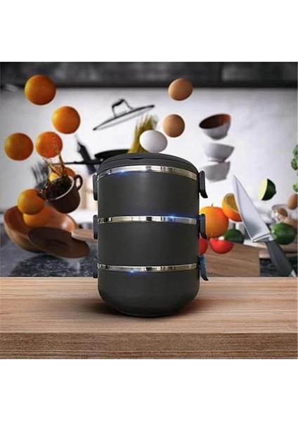 Freshbox Füme 3 Katlı Sızdırmaz Yemek Termosu Sefer Tası (Özel Seri, Özel Renk) 1.8 Litre modelleri