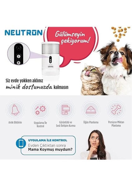 Kameralı ve Sesli Akıllı Mama Kabı Wi-Fi Destekli - Smart Pet Feeder - App ile Kontrol fiyatları