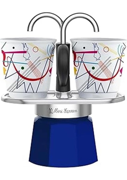 - Set Mini Express: Ocak Üstü Espresso Pişirici + 2 Cups - Kandinsky Serisi