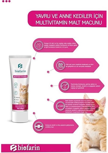 Kitten Paste 100 gr Yavru ve Anne Kedi Bağışıklık Kas Gelişimi Destekleyici Multivitamin modelleri