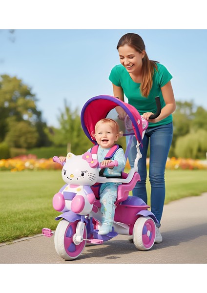 Kety Müzikli 3 Tekerlekli Bisiklet – Ebeveyn Kontrollü ve Tenteli Çocuk Bisikleti