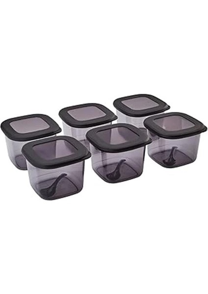 Forbs Kaşıklı&etiketli 6'li Baharat Takımı Siyah