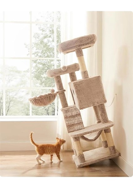 Kedi Ağacı, Yumuşak Kılıflı Kedi Ağacı, Açık Kahverengi PCT162M01