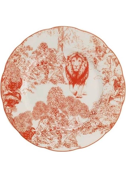 Bone Olympos 6 Kişilik 28 Parça Yemek Takımı Kırmızı Dekorlu 11573