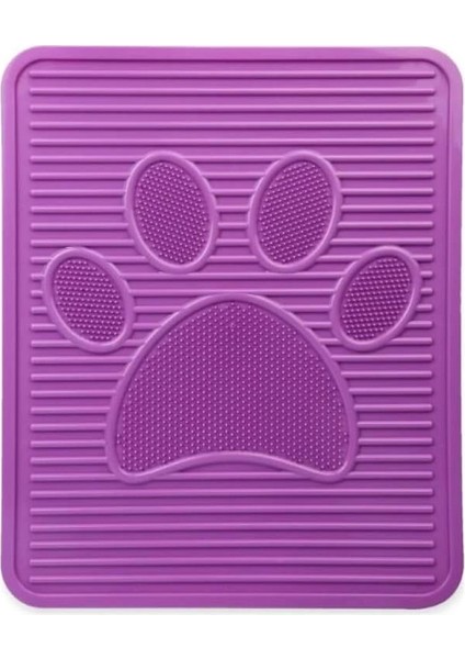 Plastik Kedi Tuvalet Paspası, Kedi Matı, Pati Desenli, 51.5 x 42.5 Cm, Kaymaz Taban fiyatları