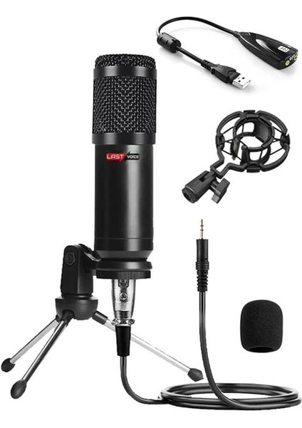 BM800 Condenser Stüdyo Mikrofon (Mini Tripod + 7.1 Ses Kartı)