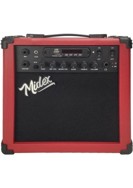 MGA-25RD Elektro Gitar Amfisi 25 Watt USB Bluetooth Şarjlı 2 Girişli fırsatları