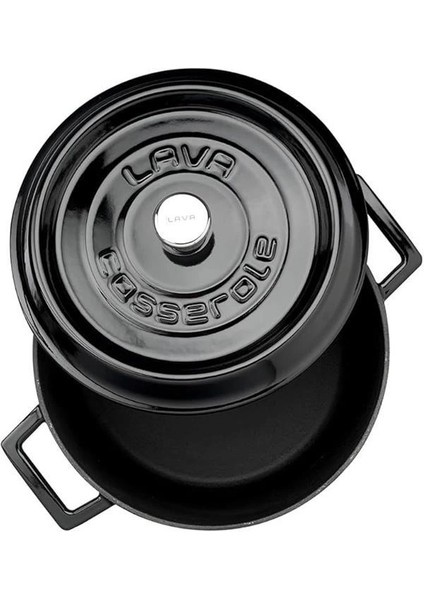 Metal Döküm Yuvarlak Tencere, 24 Cm, Siyah modelleri