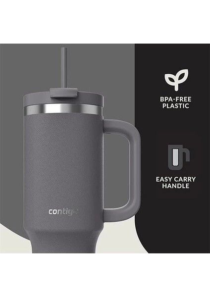 Üniseks Yetişkin Streeterville Tumbler Pipetli Yalıtımlı Su Şişesi, 1.2l, Antrasit