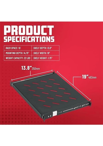 Rackworks Raf Montajlı Sürgülü Aksesuar Rafı; 1u Boyut - 14.7" Derin (GRW-SHELF1SLD) fırsatları