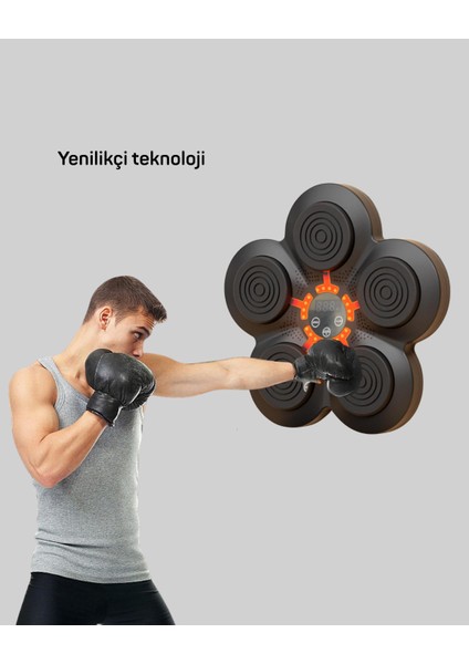 Akıllı Müzikli Boks Makinesi Bluetooth Bağlantılı Işıklı Hedefli Fitness Al - NJ001P-4IDLD modelleri