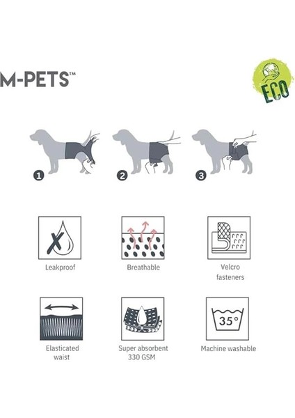 M-Pets Dişi Köpekler Için Yıkanabilir Külot (M) indirimleri