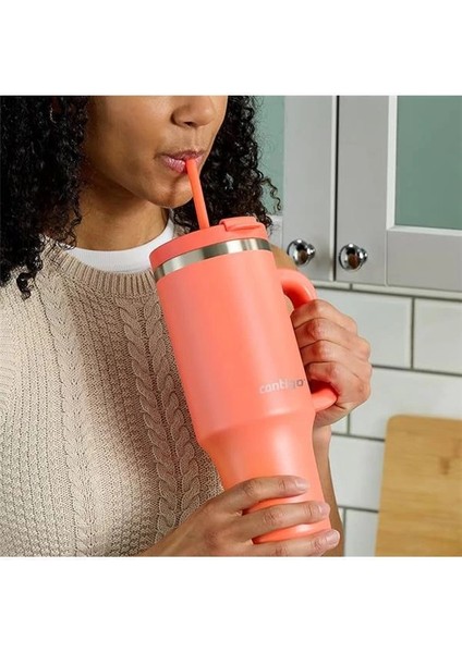 Üniseks Yetişkin Streeterville Tumbler Pipetli Yalıtımlı Su Şişesi, 1.2l, Mercan