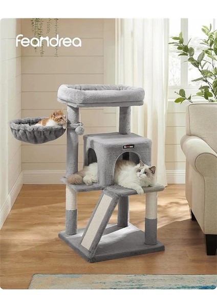 Tırmalama Tahtası, Geniş Platformlu Kedi Ağacı, Açık Gri PCT51W fiyatları