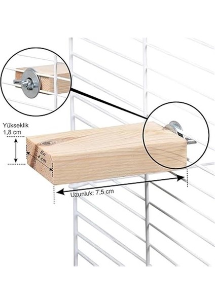 X-Perk Çam Ağacı Kuş Tüneği Dikdörtken Kuş Tünek Boy 7,5 cm En 4 cm fırsatları