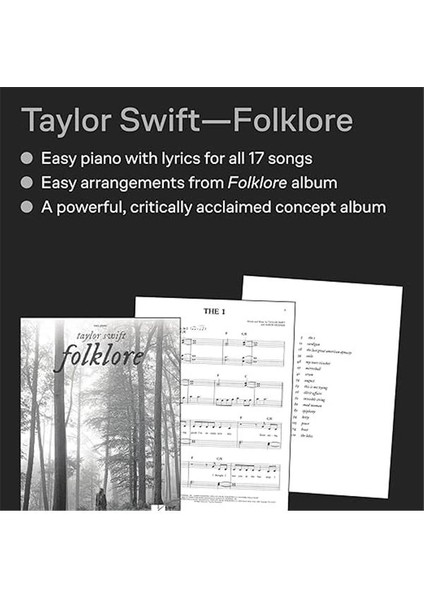 Taylor Swift - Folklore: Easy Piano Songbook With Lyrics modelleri