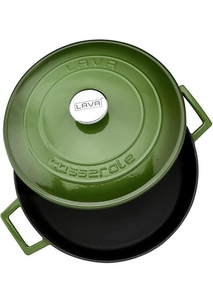Metal Döküm Çok Amaçlı Yayvan Tencere, Trendy, 28 Cm, 3.51 L Hacim, Yeşil fiyatları