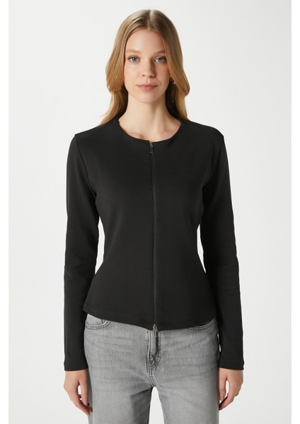 Kadın Dean Premium Çift Taraf Fermuarlı Siyah Bluz fırsatları
