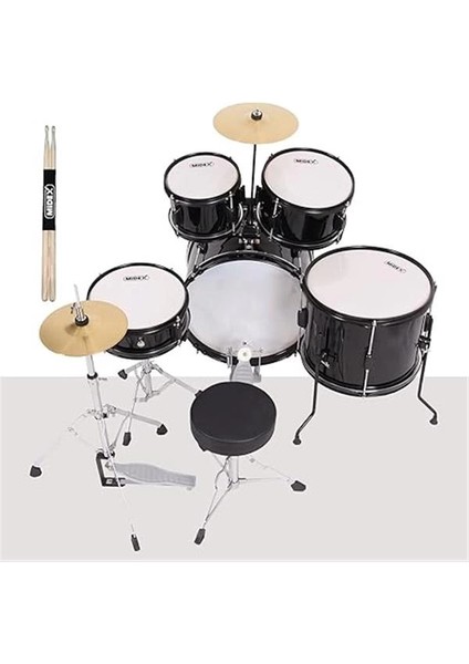 CD500X-BK Akustik Çocuk Baterisi Davulu Seti 5-18 Yaş Için Full Set