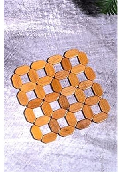 Kitchen Bambu 18 cm Kare Nihale Çaydanlık Altlığı Tencere Altlığı