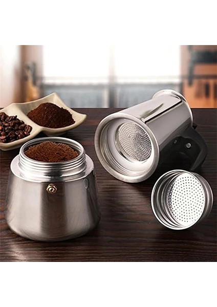 4 Kişilik Çelik Mokapot Espresso Filtre Italyan Kahve Makinesi fırsatları