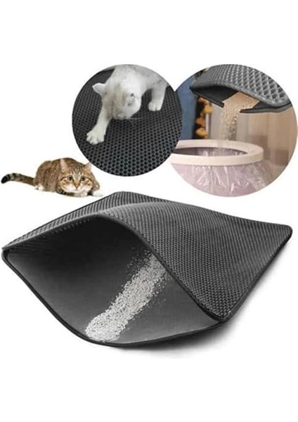 Elekli Kedi Tuvalet Önü Paspası, Kedi Kumu Paspası, Evcil Hayvan Hijyenine Özel Tasarım