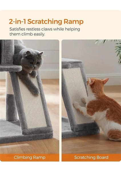 Tırmalama Tahtası, Geniş Platformlu Kedi Ağacı, Açık Gri PCT51W