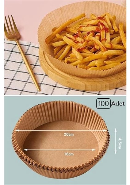 50 Adet Air Fryer Pişirme Kağıdı Tek Kullanımlık Yağ Geçirmez Yapışmaz Yuvarlak Tabak Model fırsatları