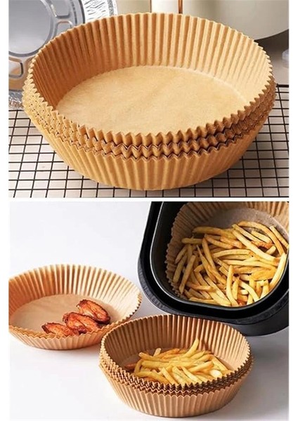 50 Adet Air Fryer Pişirme Kağıdı Tek Kullanımlık Yağ Geçirmez Yapışmaz Yuvarlak Tabak Model indirimleri
