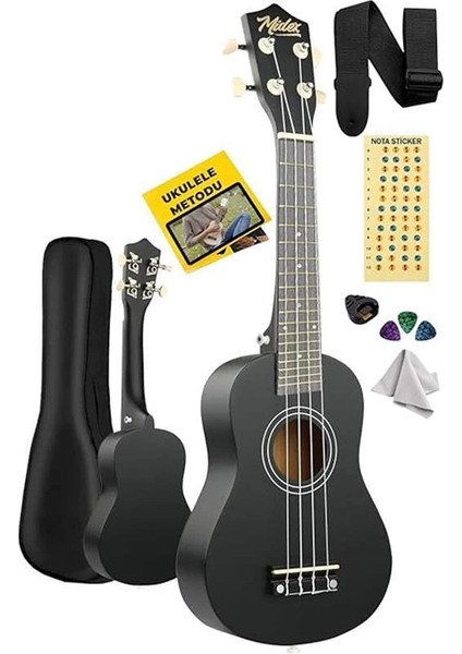UKX-233BK Siyah Concert Ukulele (Askı Çanta Metod Pena)