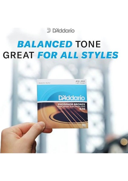 D'addario EJ16 Akustik Gitar Tel Seti, Phosphor-Bronze, Light Gau fırsatları