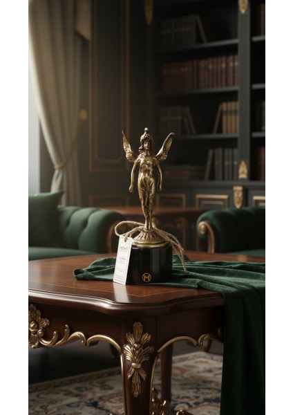 El Yapımı Mermer Taşlı Bronz Desenli Dekoratif Obje