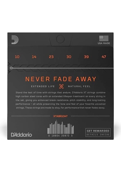 D'addario XTABR1047 Akustik Gitar Tel Seti, 80/20 X-Light fiyatları
