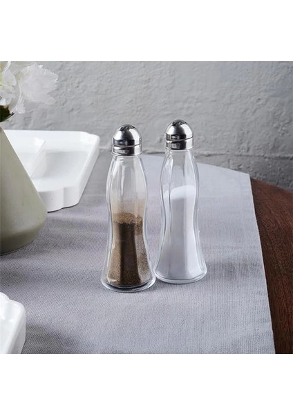 15334 2'li Cam Gövdeli Metal Krom Kapaklı Tuzluk Biberlik - Baharatlık Karabiberlik Seti - modelleri