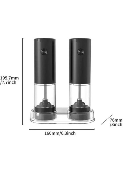 Pilli LED Işıklı Tuz Karabiber Değirmeni Otomatik Baharat Öğütücü Seti fırsatları