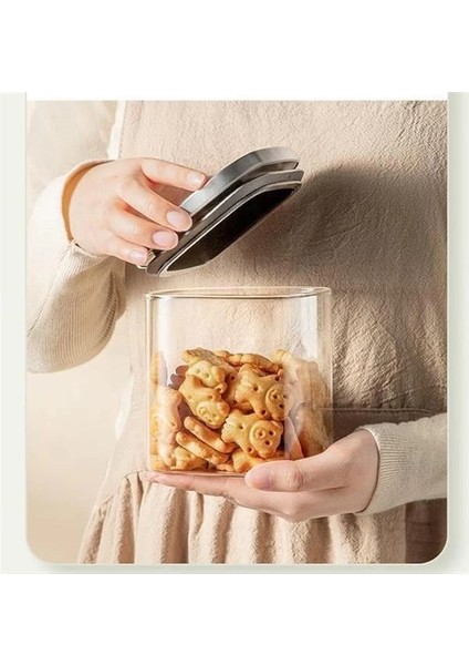 450ML Sızdırmaz Vakumlu Metal Kapaklı Borosilikat Cam Kavanoz – Hava Geçirmez & Dayanıklı