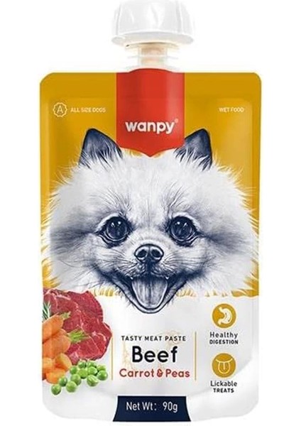 Wanpy Taze Sığır Etli Havuçlu Köpek Et Ezmesi 90GR