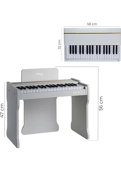 CP-360WH Ahşap Çocuk Piyanosu Pilli 37 Tuşlu Gerçek Piyano Tuşları indirimleri