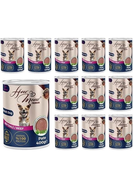 Yetişkin Köpek Biftekli Pate Yaş Mama 400 gr x 12 Adet