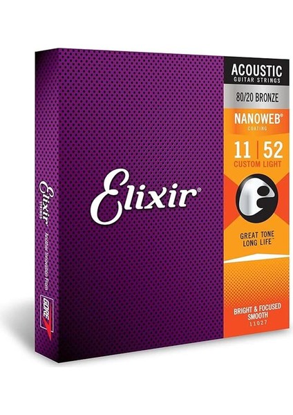 16027 Nanoweb Phosphor Bronze Akustik Gitar Teli (11-52)