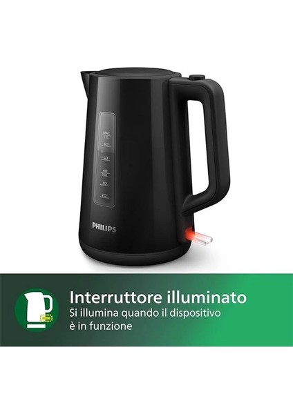 HD9318/20 Su Isıtıcı, 1.7 L Kapasite, 360° Döner Tabanlı, 2200W, Siyah