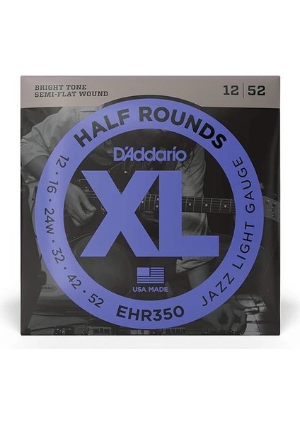 D'addario EHR350 Elektro Tel Set Half Round Jazz Lıte fiyatları