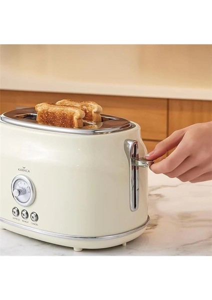 Retro Ekmek Kızartma Makinesi Krem