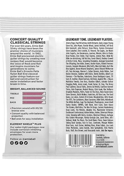 Ernesto Palla Klasik Gitar Telleri Siyah & Altın Ball Uçlu Naylon fırsatları