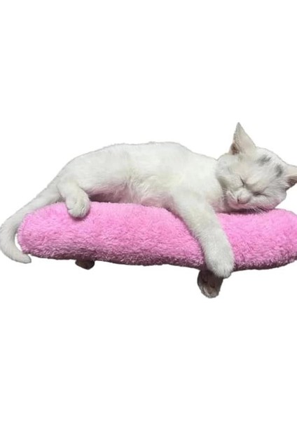 Kedi Oyuncağı Sarılma Yastığı Uyku Oyuncağı Kedi Otlu 30 cm Peluş (1 Adet) (Pembe) fırsatları